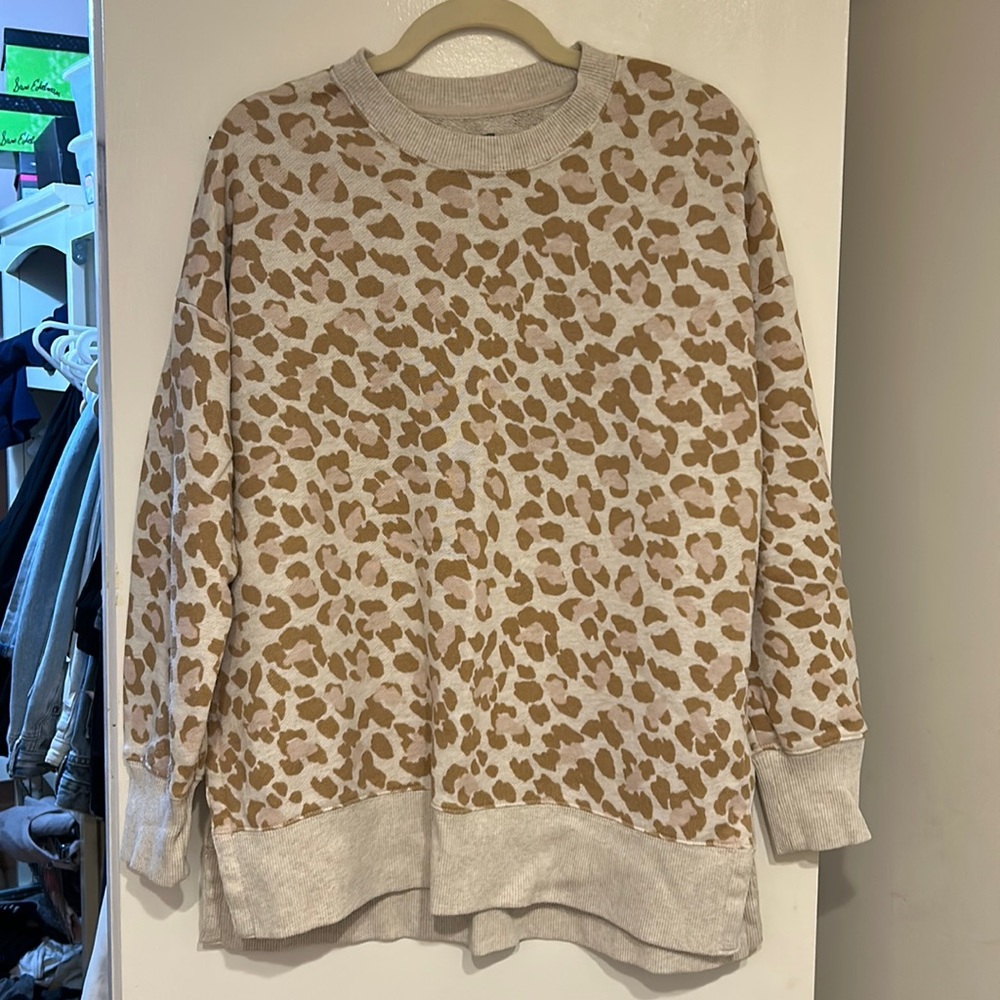 Aerie leopard oversized sweatshirt